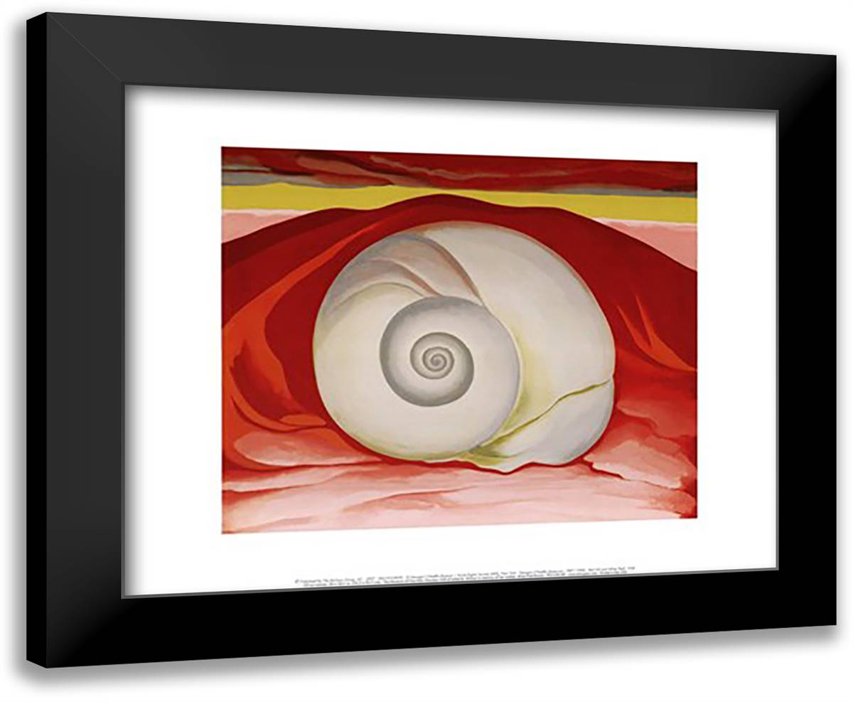 Red Hills and White Shell, 1938 18x15 Black Modern Wood Framed Art Print Poster by O'Keeffe, Georgia