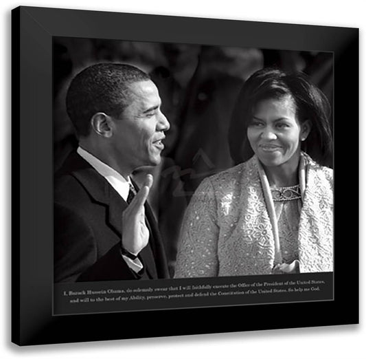 I, Barrack Obama 16x16 Black Modern Wood Framed Art Print Poster