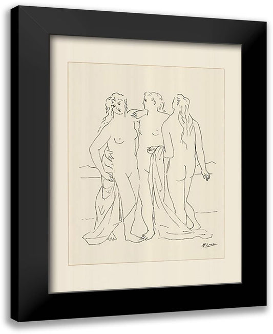 Trois nus (serigraph) 24x32 Black Modern Wood Framed Art Print Poster by Picasso, Pablo