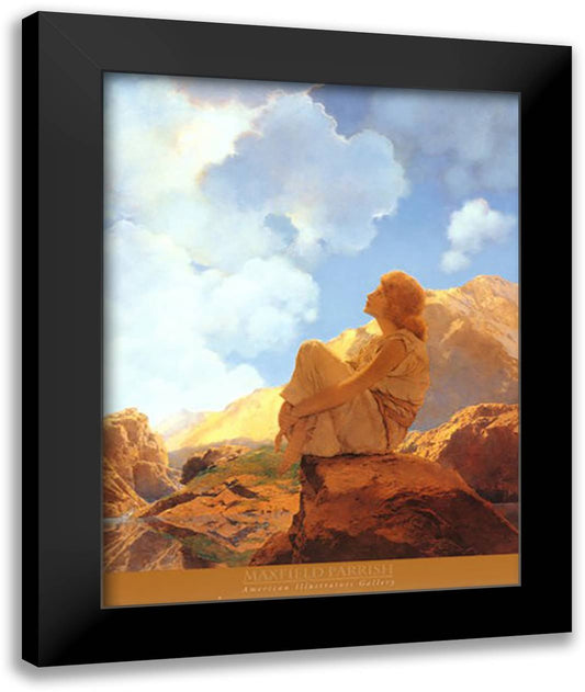 Morning 22x28 Black Modern Wood Framed Art Print Poster by Parrish, Maxfield