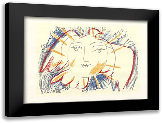 Visage de la paix (serigraph) 40x28 Black Modern Wood Framed Art Print Poster by Picasso, Pablo