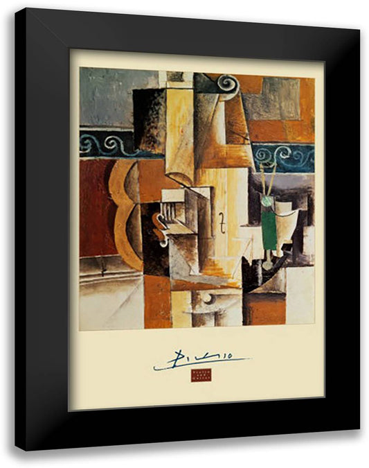 Violin and Guitar 28x40 Black Modern Wood Framed Art Print Poster by Picasso, Pablo