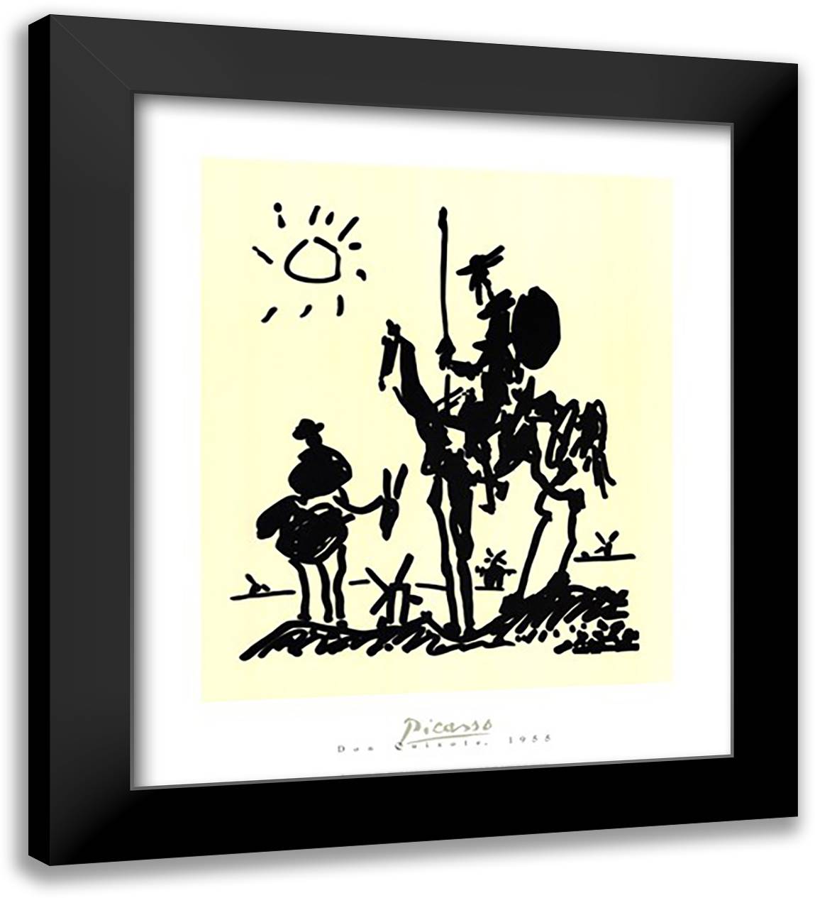 Don Quixote 24x28 Black Modern Wood Framed Art Print Poster by Picasso, Pablo