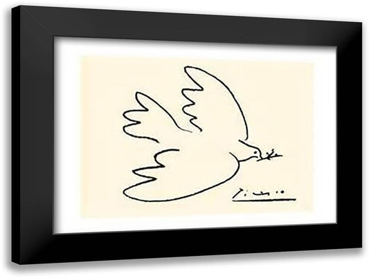 Dove of Peace (serigraph) 32x24 Black Modern Wood Framed Art Print Poster by Picasso, Pablo