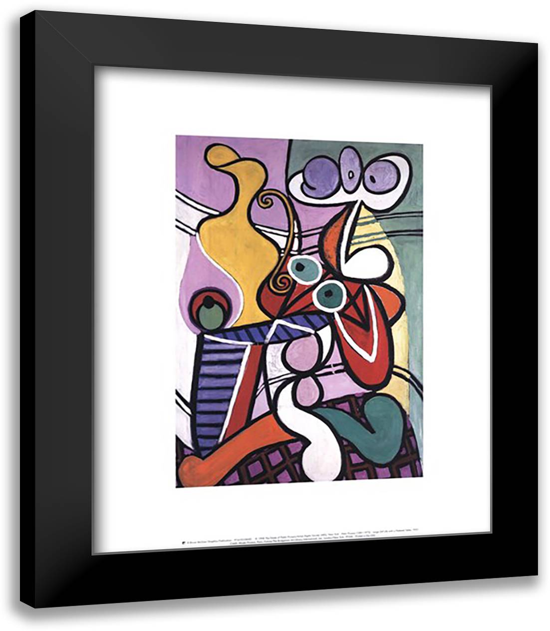 Large Still Life with Pedestal Table 15x18 Black Modern Wood Framed Art Print Poster by Picasso, Pablo