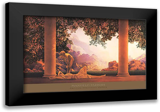 Daybreak 40x28 Black Modern Wood Framed Art Print Poster by Parrish, Maxfield