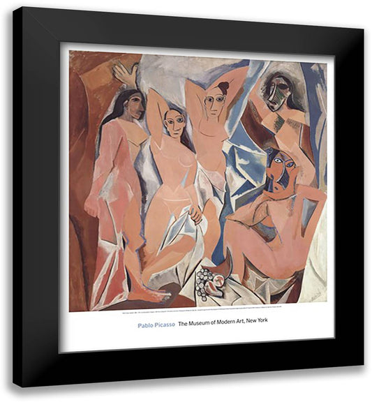 Les demoiselles d'Avignon 28x30 Black Modern Wood Framed Art Print Poster by Picasso, Pablo