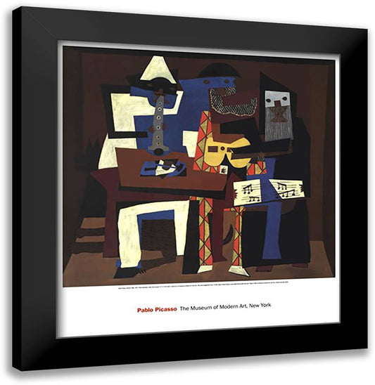 Three Musicians 28x30 Black Modern Wood Framed Art Print Poster by Picasso, Pablo