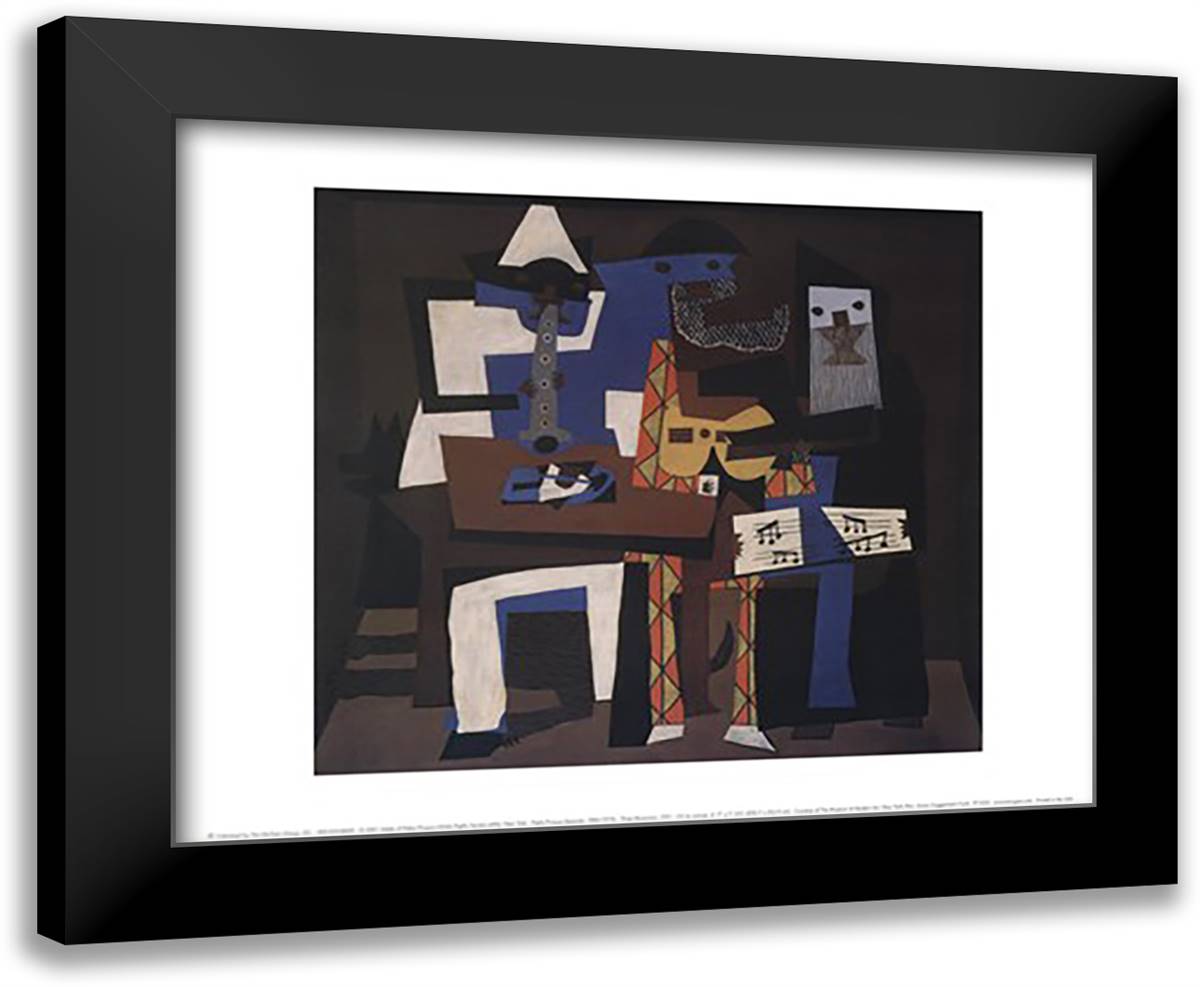 Three Musicians, 1921 18x15 Black Modern Wood Framed Art Print Poster by Picasso, Pablo