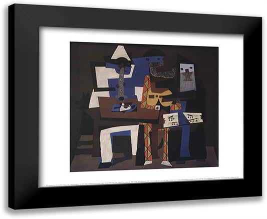 Three Musicians, 1921 18x15 Black Modern Wood Framed Art Print Poster by Picasso, Pablo