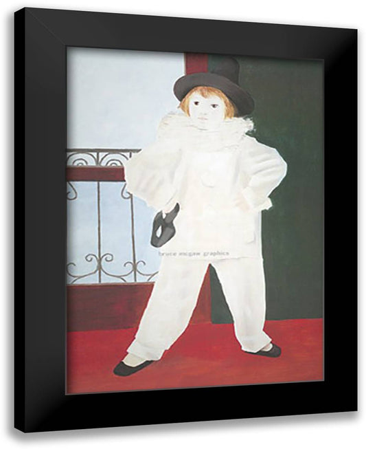 Paul en Pierrot 24x32 Black Modern Wood Framed Art Print Poster by Picasso, Pablo