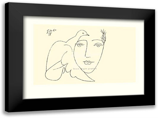 La visage de la paix (serigraph) 40x28 Black Modern Wood Framed Art Print Poster by Picasso, Pablo