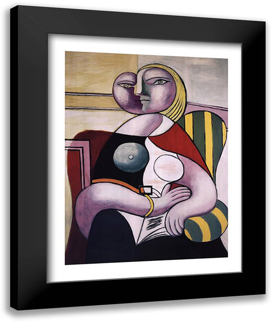 La lecture (Woman Reading) 28x36 Black Modern Wood Framed Art Print Poster by Picasso, Pablo