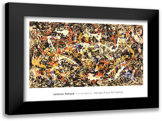 Convergence 40x28 Black Modern Wood Framed Art Print Poster by Pollock, Jackson