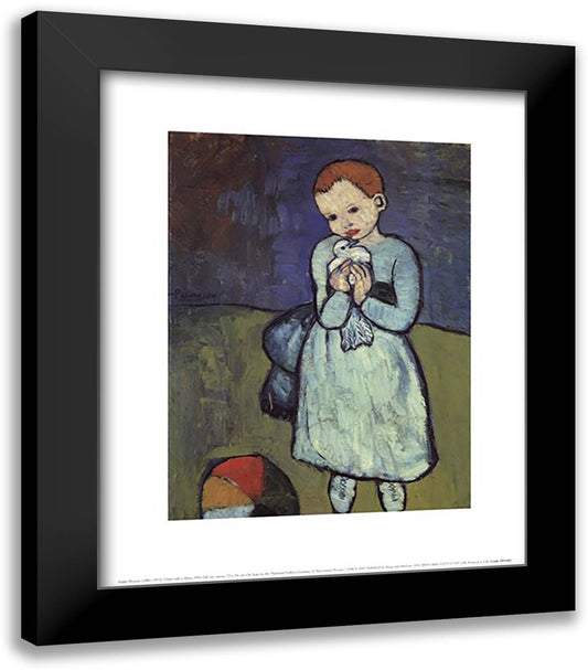 Child with a Dove, 1901 15x18 Black Modern Wood Framed Art Print Poster by Picasso, Pablo