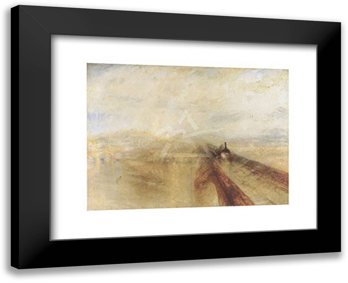 Rain, Steam and Speed- The Great Western Railway, before 1844 18x15 Black Modern Wood Framed Art Print Poster by Turner, J.M.W.