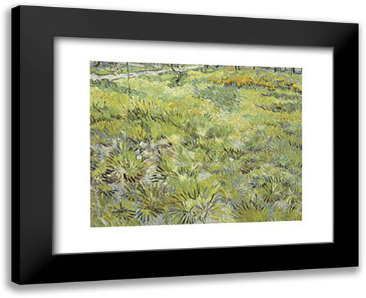 Long Grass with Butterflies, 1890 18x15 Black Modern Wood Framed Art Print Poster by Van Gogh, Vincent