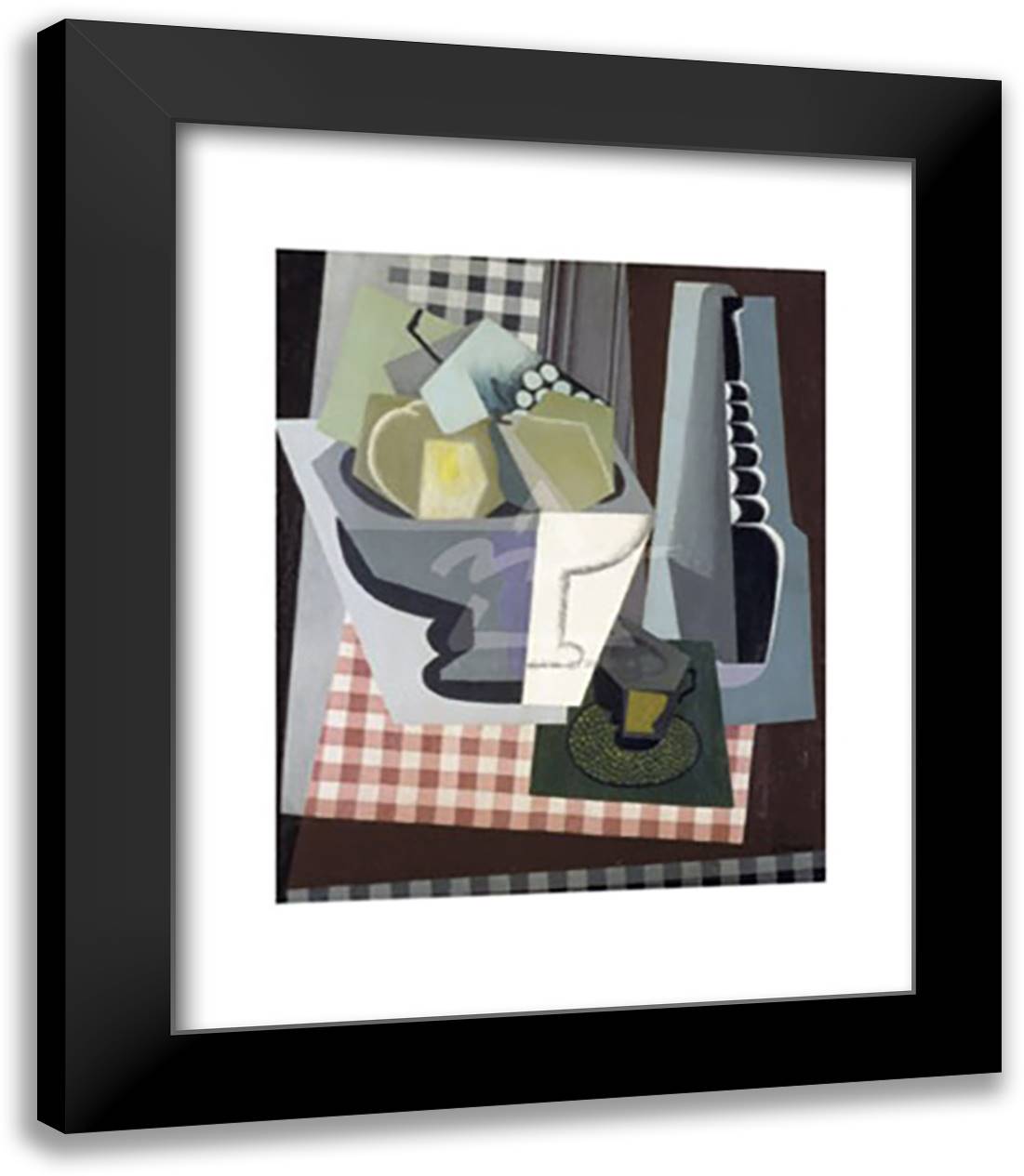 Still Life with a White Dish, 1916 15x18 Black Modern Wood Framed Art Print Poster by Severini, Gino