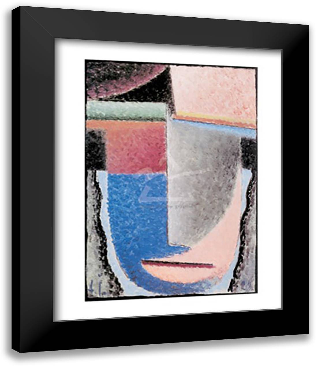 Abstract Head, 1929 15x18 Black Modern Wood Framed Art Print Poster by Jawlensky, Alexej Von