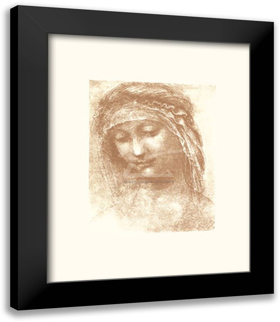 St. Anne (serigraph and embossed) 15x18 Black Modern Wood Framed Art Print Poster by da Vinci, Leonardo