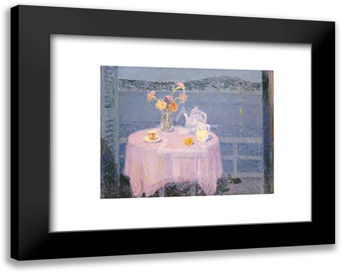 La nappe mauve 18x15 Black Modern Wood Framed Art Print Poster by Sidaner, Henri Le
