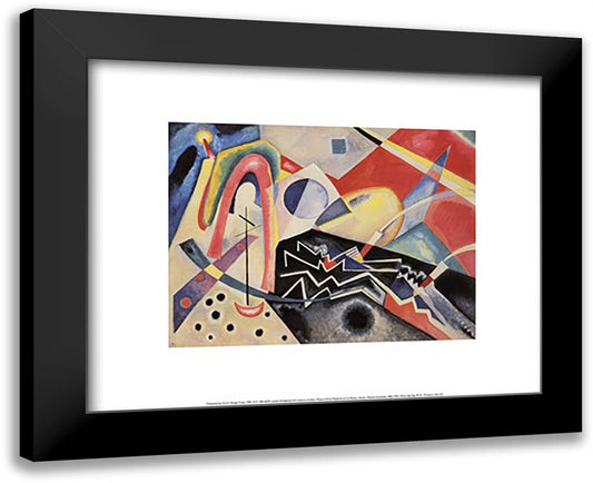 White Zig Zag, c.1922 18x15 Black Modern Wood Framed Art Print Poster by Kandinsky, Wassily