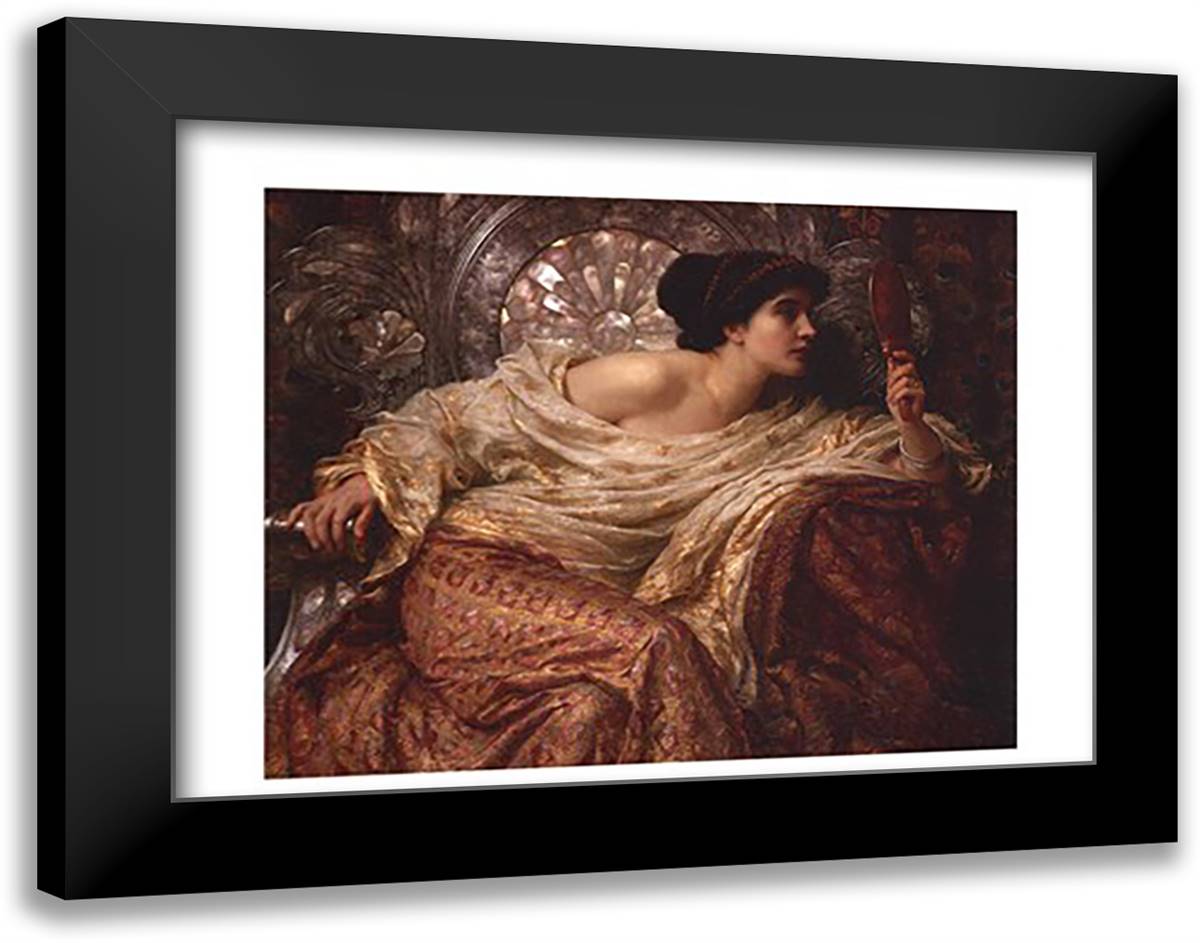 The Mirror, 1896 18x15 Black Modern Wood Framed Art Print Poster by Dicksee, Frank