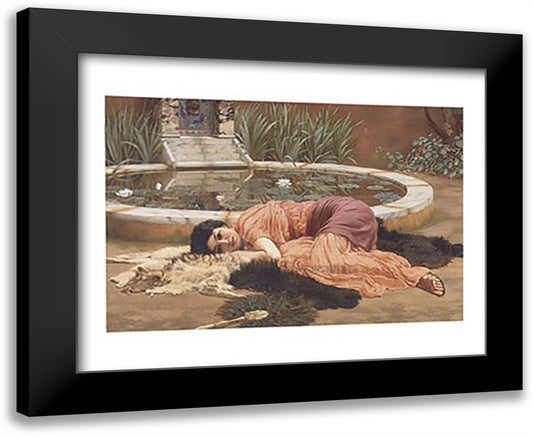 Dolce far niente (A Pompeian Fishpond), 1904 18x15 Black Modern Wood Framed Art Print Poster by Godward, John William