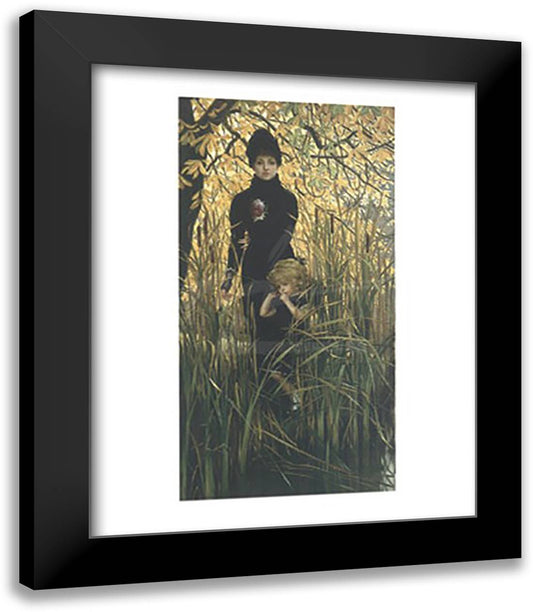 L'Orpheline (Orphans), 1st exhibited 1879 15x18 Black Modern Wood Framed Art Print Poster by Tissot, James