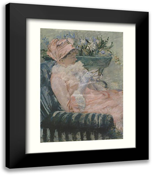 The Cup of Tea 15x18 Black Modern Wood Framed Art Print Poster by Cassatt, Mary