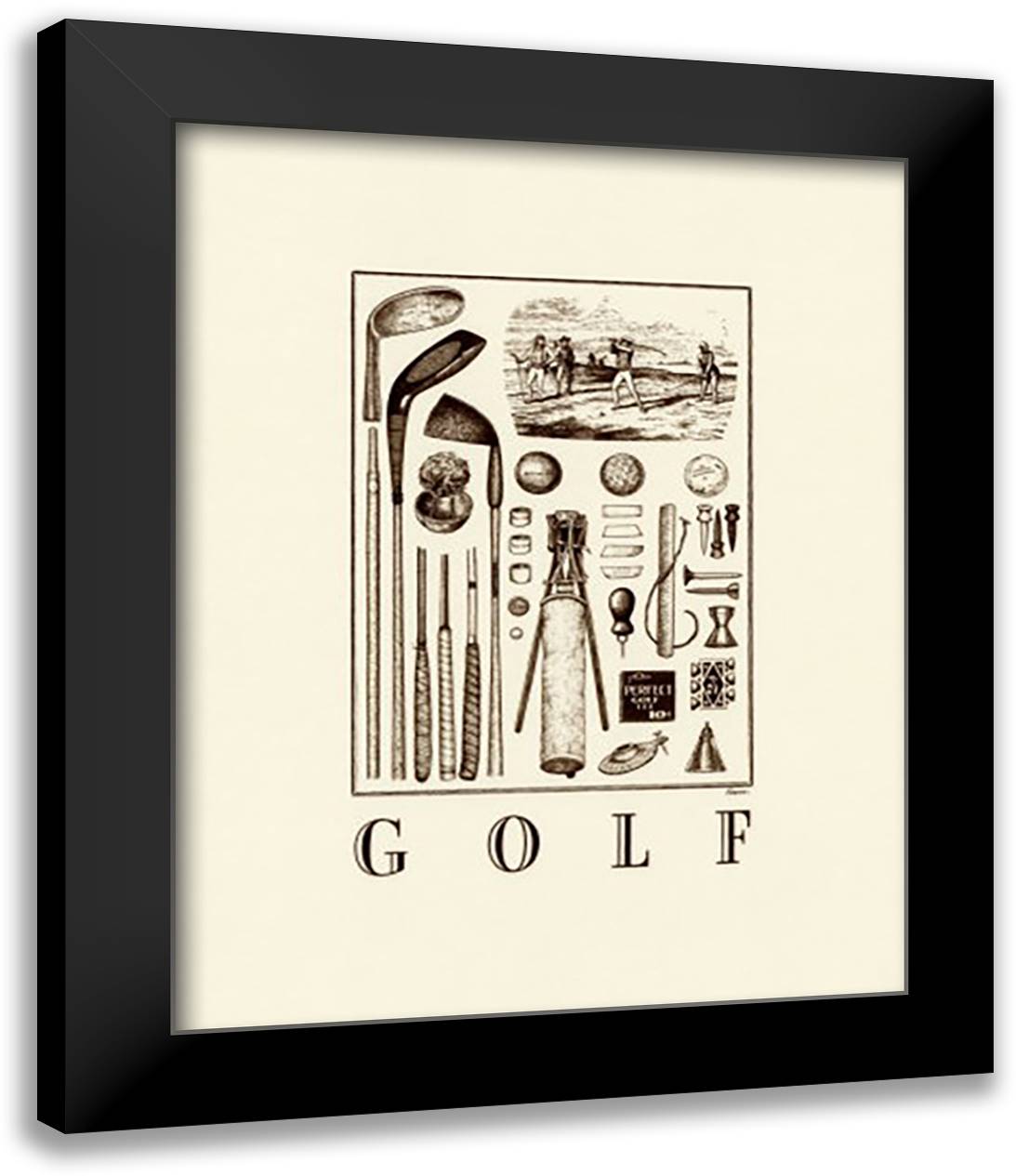 Golf II (serigraph) 15x18 Black Modern Wood Framed Art Print Poster by Gower, Neil