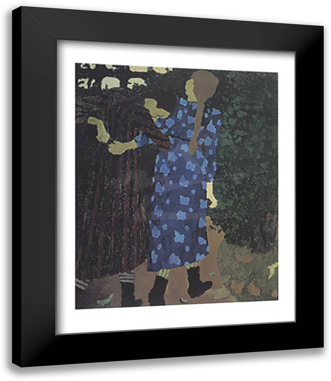 Young Girls Walking, c. 1891 15x18 Black Modern Wood Framed Art Print Poster by Vuillard, Edouard