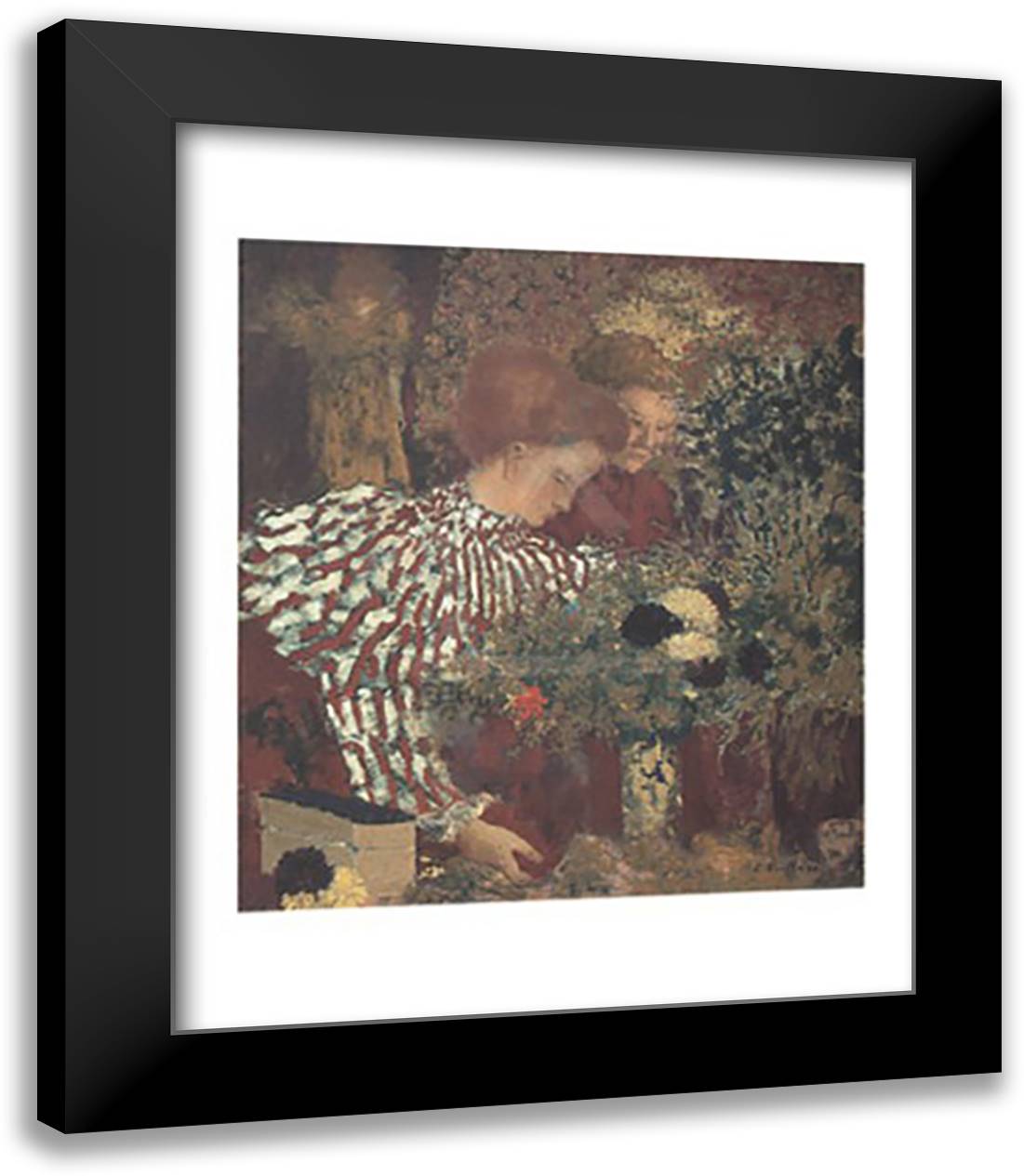 The Striped Blouse, 1895 15x18 Black Modern Wood Framed Art Print Poster by Vuillard, Edouard