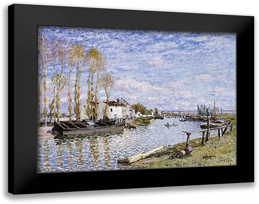 The Loing at Saint-Mammes 18x15 Black Modern Wood Framed Art Print Poster by Sisley, Alfred