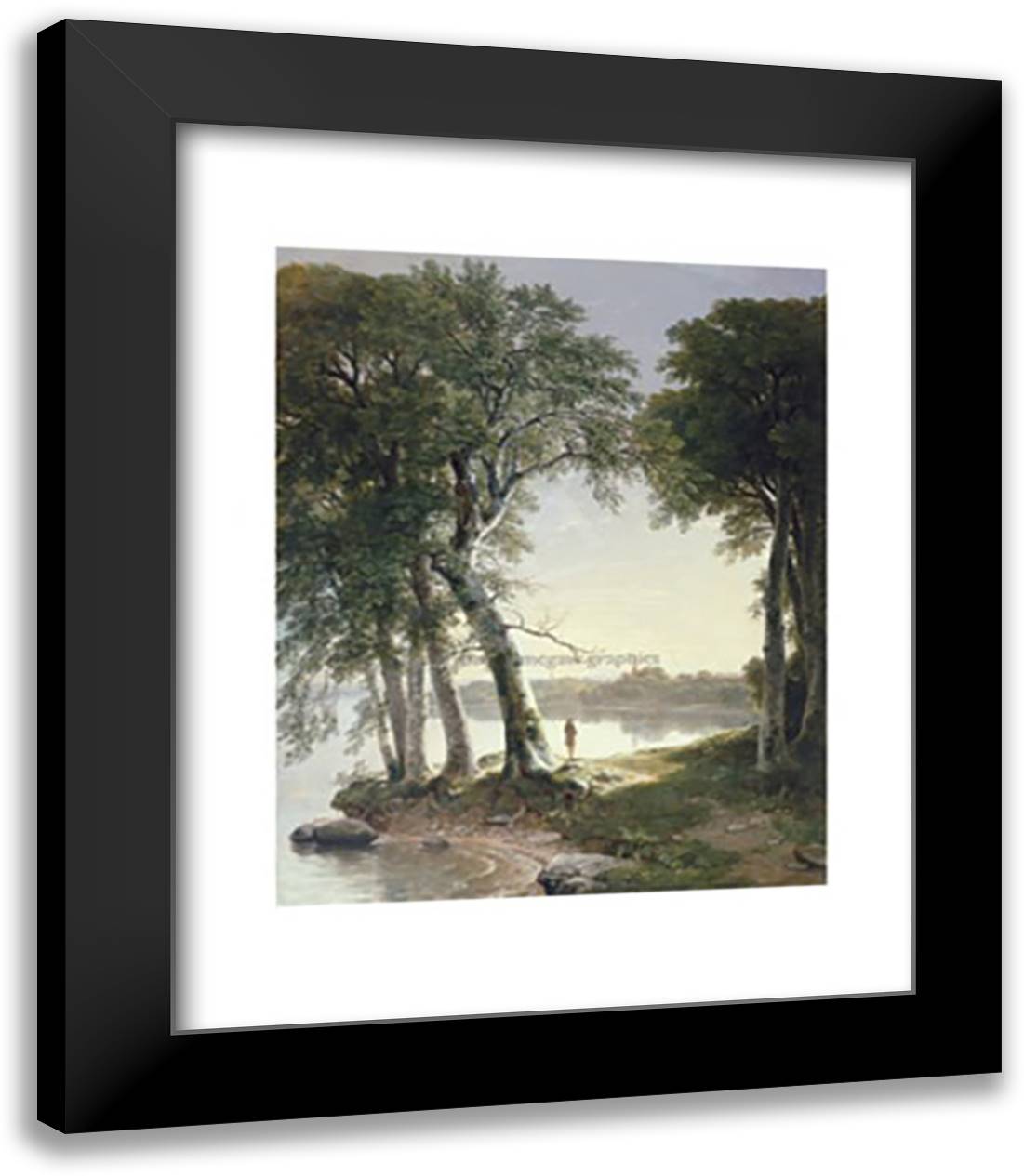 Early Morning at Cold Spring, 1850 15x18 Black Modern Wood Framed Art Print Poster by Durand, Melanie