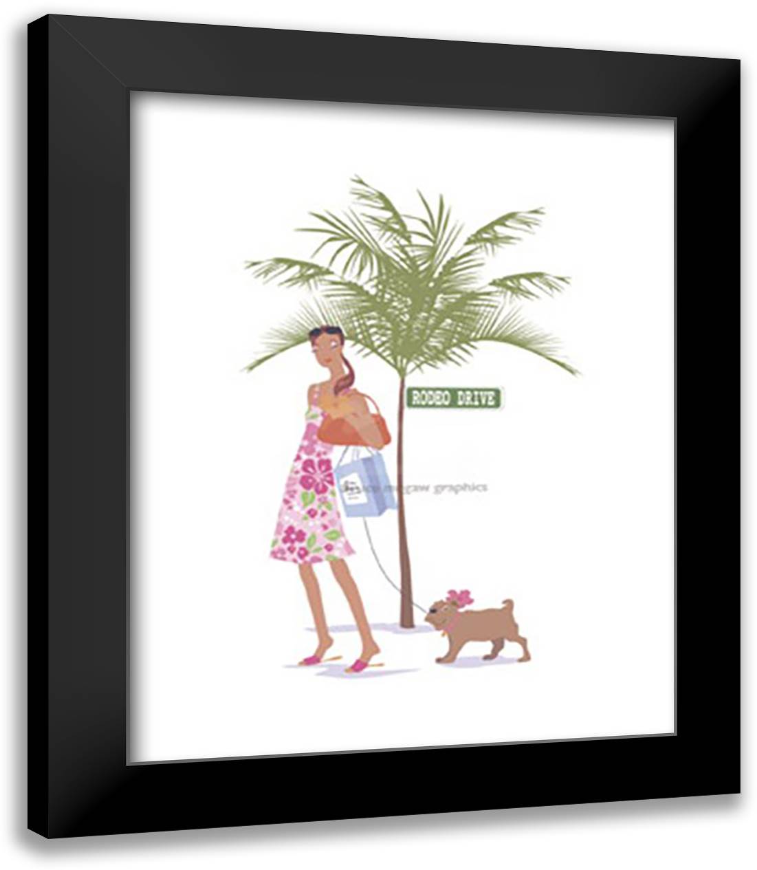 Beverly Hills Betty 15x18 Black Modern Wood Framed Art Print Poster by Lowe, E.J.