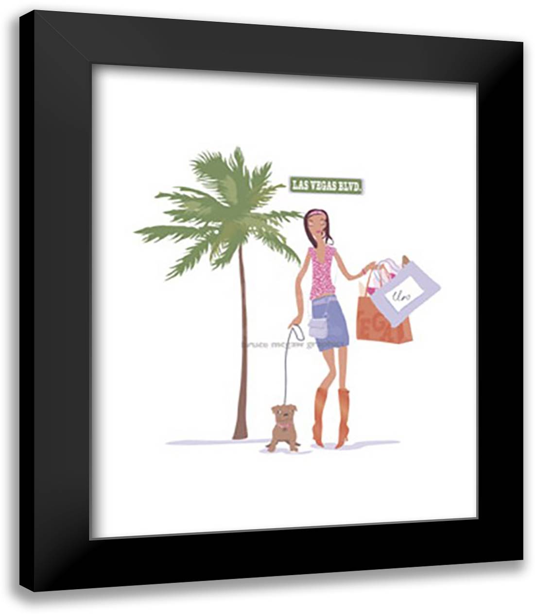 Vegas Vixen 15x18 Black Modern Wood Framed Art Print Poster by Lowe, E.J.
