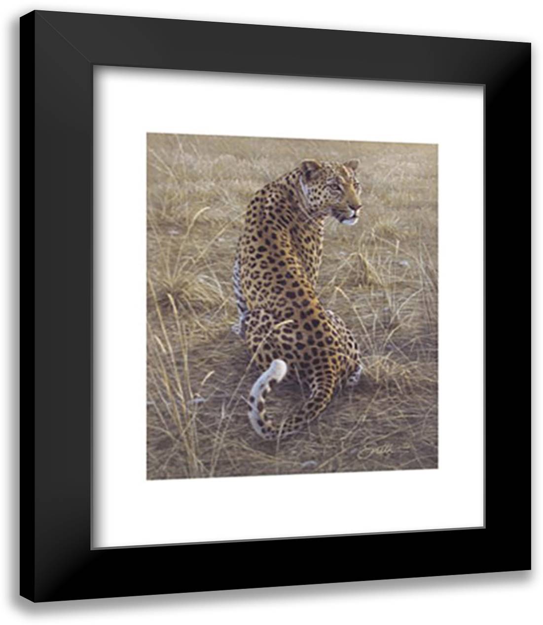 Leopard 15x18 Black Modern Wood Framed Art Print Poster by Smith, Daniel