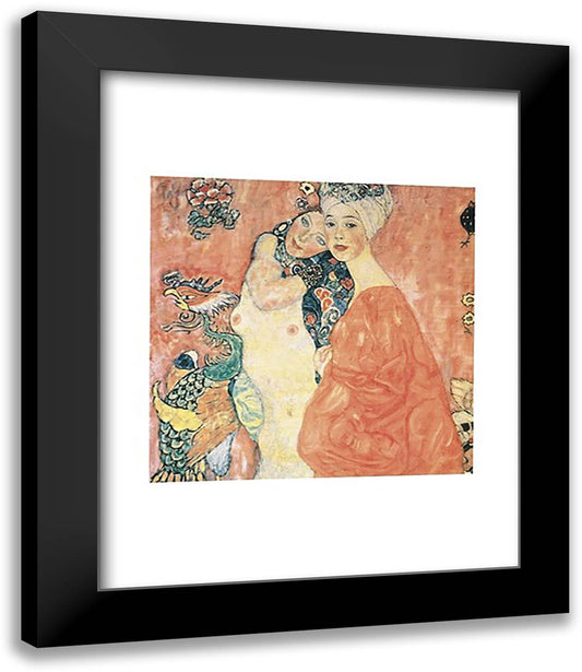 Women Friends 15x18 Black Modern Wood Framed Art Print Poster by Klimt, Gustav