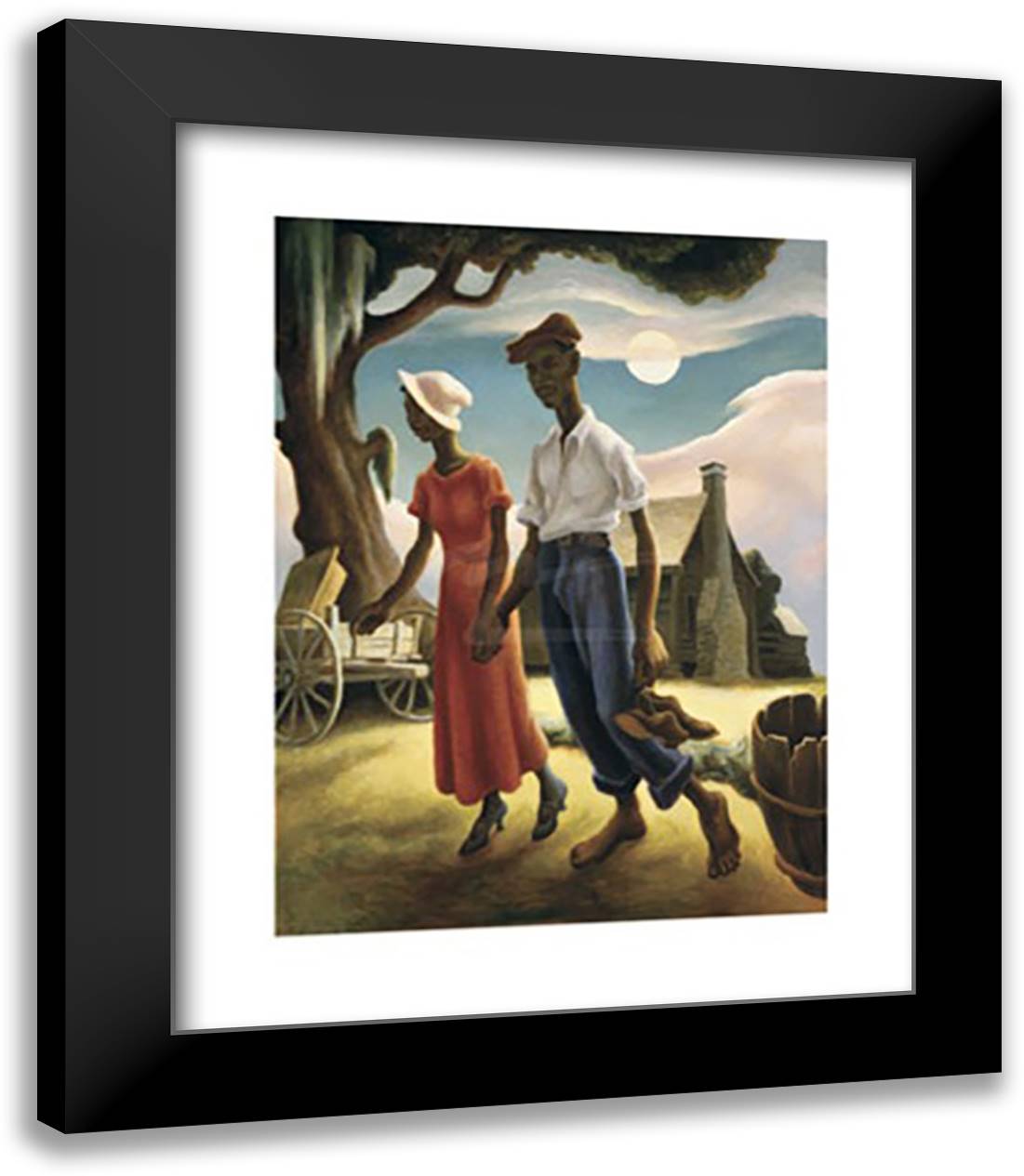 Romance, 1931-32 15x18 Black Modern Wood Framed Art Print Poster by Benton, E.F.