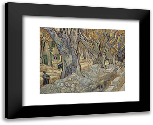 The Large Plane Trees, 1889 18x15 Black Modern Wood Framed Art Print Poster by Van Gogh, Vincent