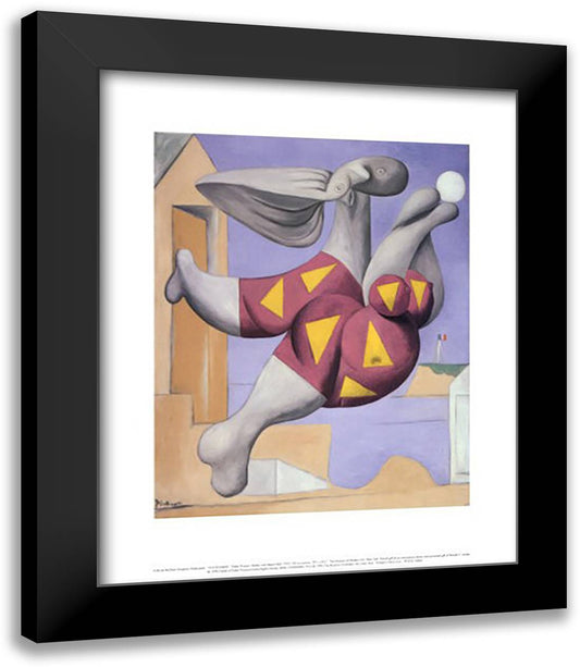 Bather with Beach Ball 15x18 Black Modern Wood Framed Art Print Poster by Picasso, Pablo