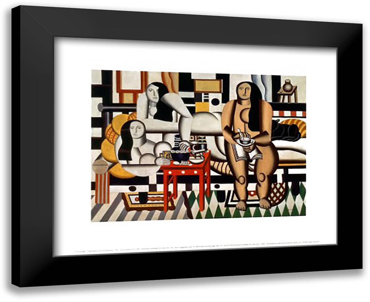 Three Women 18x15 Black Modern Wood Framed Art Print Poster by Leger, Fernand