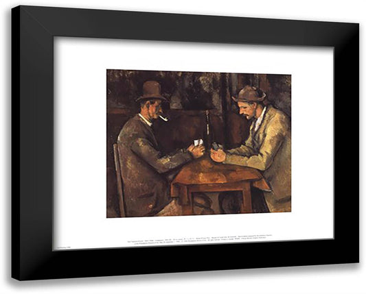 The Card Players, c.1890 18x15 Black Modern Wood Framed Art Print Poster by Cezanne, Paul