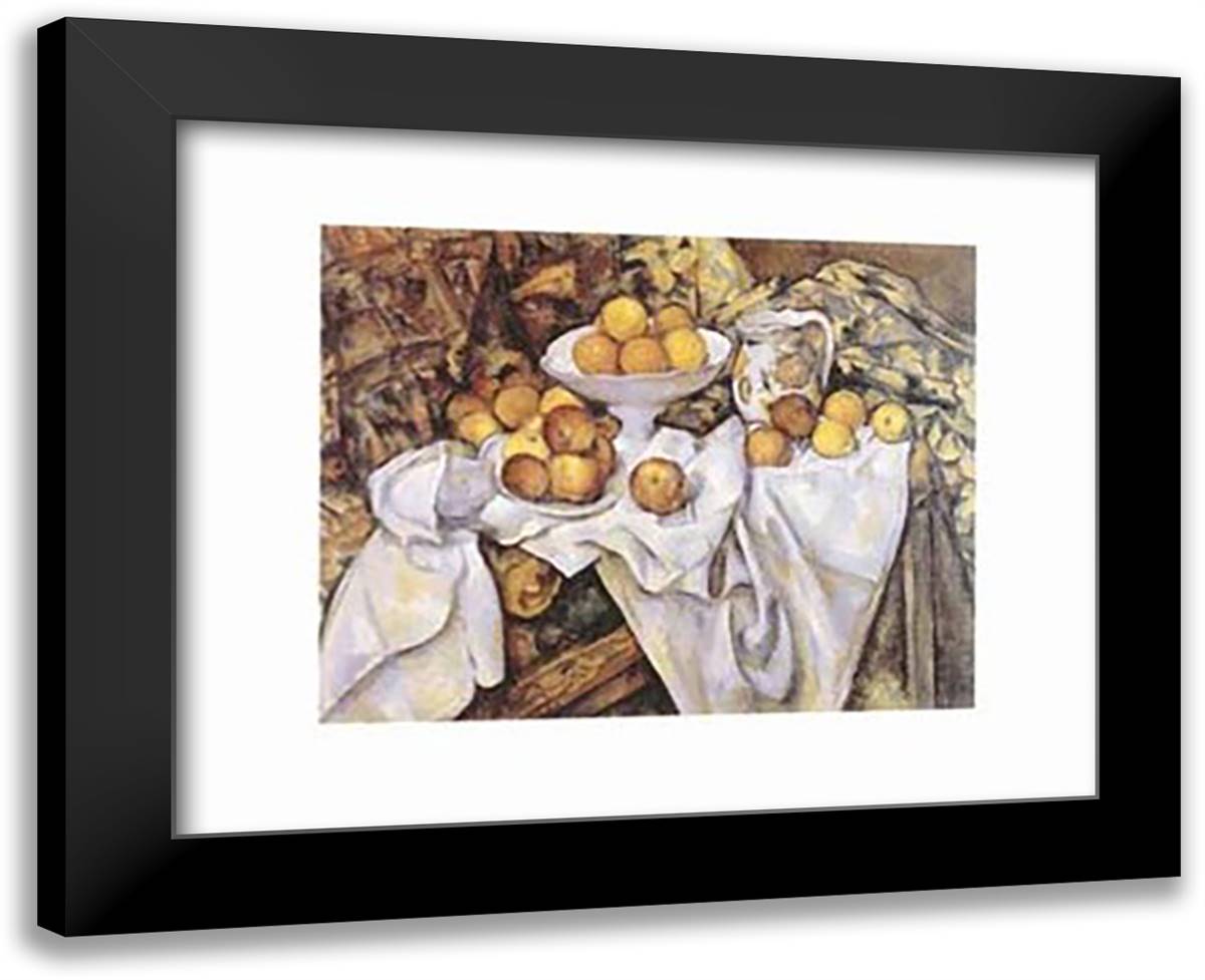 Apples and Oranges 18x15 Black Modern Wood Framed Art Print Poster by Cezanne, Paul