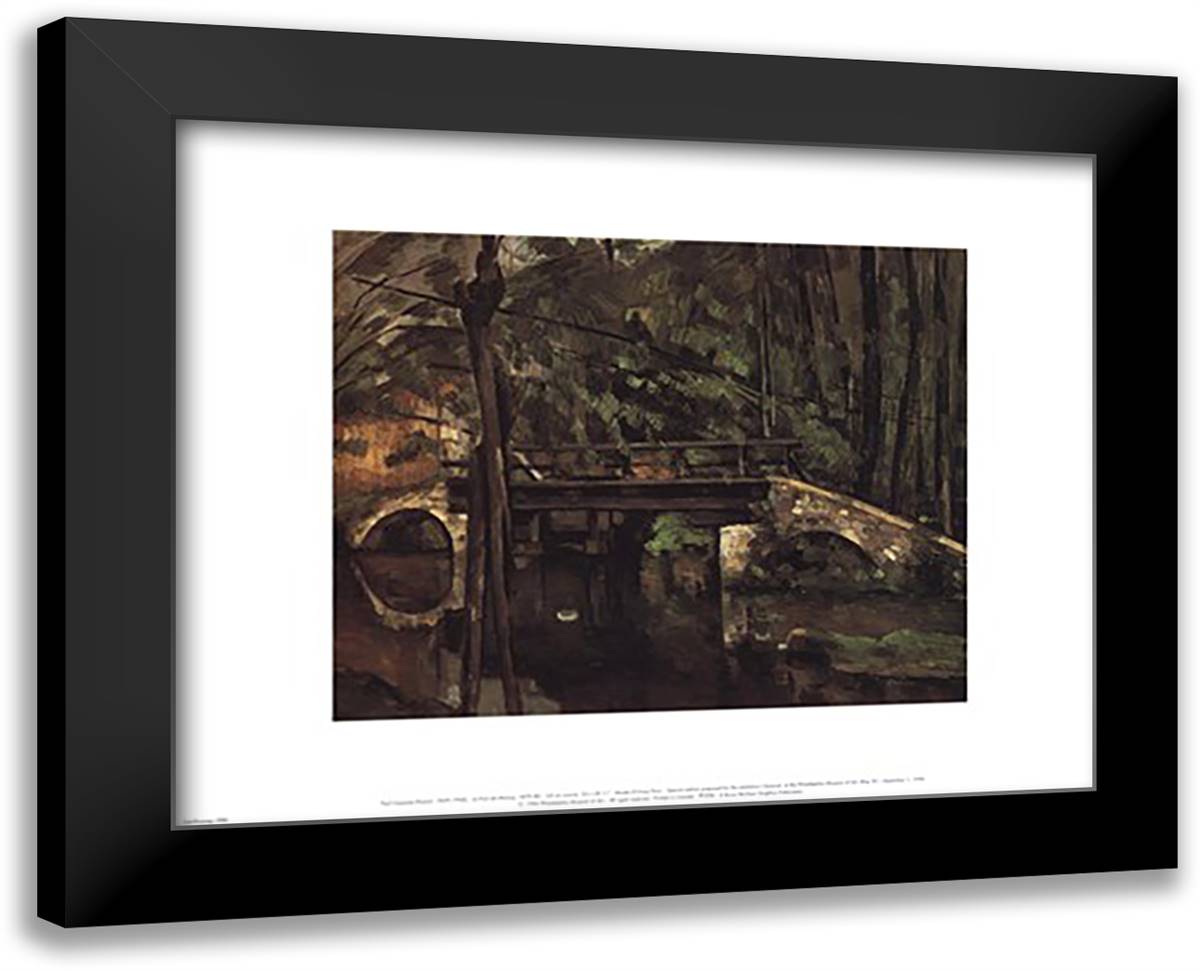 Bridge of Maincy Melun 18x15 Black Modern Wood Framed Art Print Poster by Cezanne, Paul