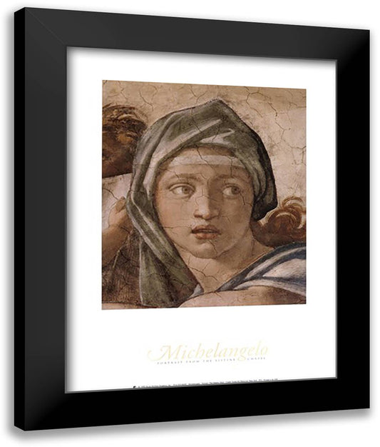 Delphic Sibyl 13x16 Black Modern Wood Framed Art Print Poster by Michelangelo