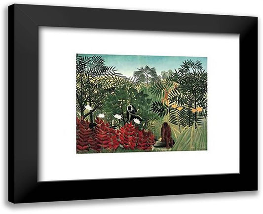 Tropical Jungle 18x15 Black Modern Wood Framed Art Print Poster by Rousseau, Henri