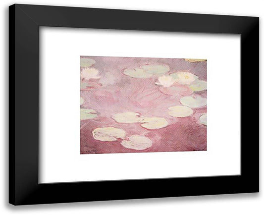 Water Lilies (Le ninfee rosa) 18x15 Black Modern Wood Framed Art Print Poster by Monet, Claude
