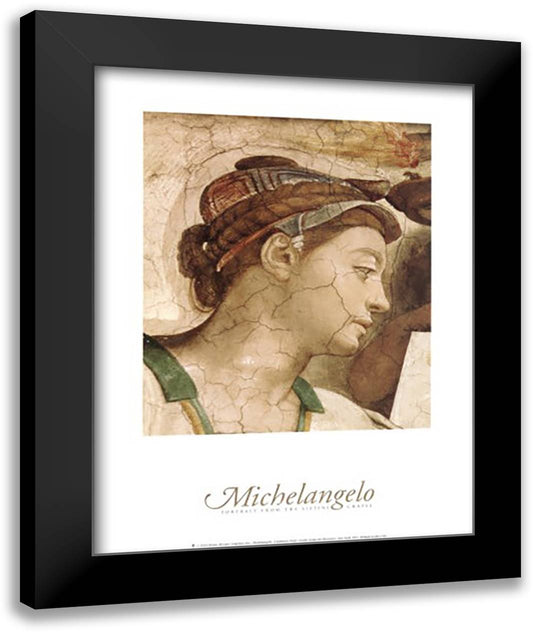 Erythrean Sibyl 13x16 Black Modern Wood Framed Art Print Poster by Michelangelo